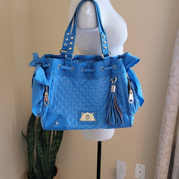 Y2K Juicy Couture Nylon Studded Daydreamer Bag Baby Blue